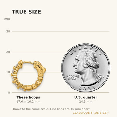 14K Round Hoop w/ Safety Clasp Diamond Earrings