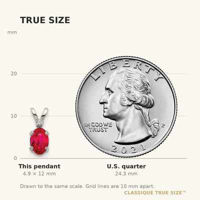 14K White Gold Diamond and Ruby Birthstone Pendant