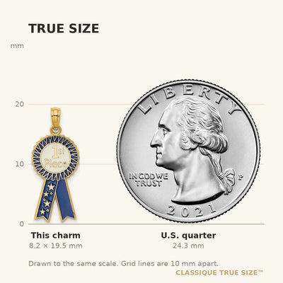 14K Enamel 1st PLACE Ribbon Charm