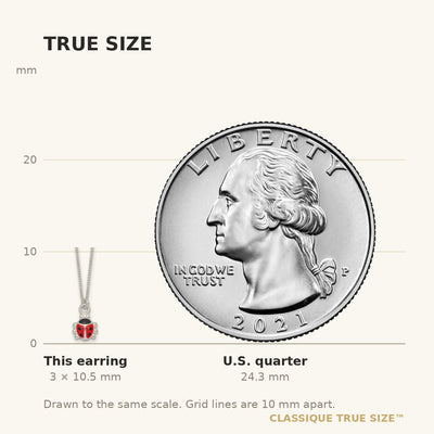 Sterling Silver Polished Red and Black Enameled Ladybug Childrens Necklace and Post Earrings Set