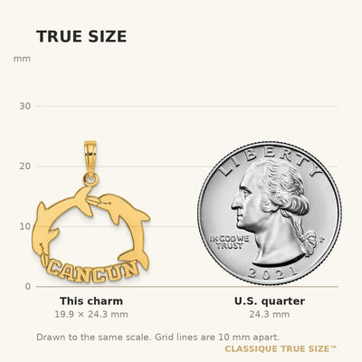 14K CANCUN w/ Double Jumping Dolphin Charm