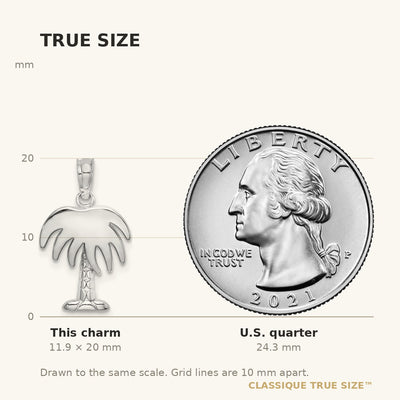14K White Gold Charleston Palm Tree Charm
