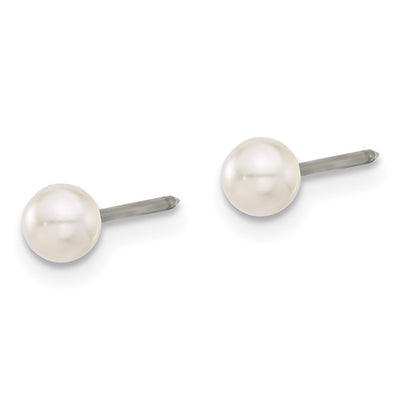 Inverness Titanium Glass Pearl Post Earrings