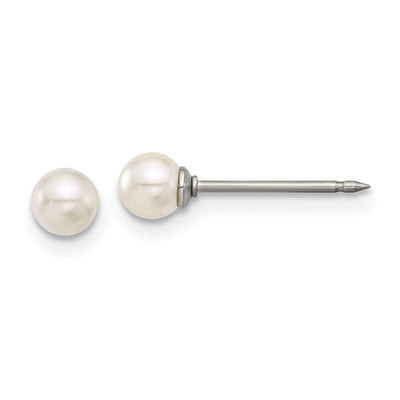 Inverness Titanium Glass Pearl Post Earrings