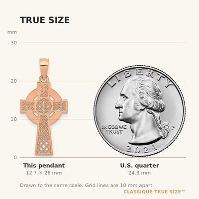 14K Rose Gold Celtic Cross Pendant