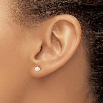 Inverness Stainless Steel Glass Pearl Post Earrings