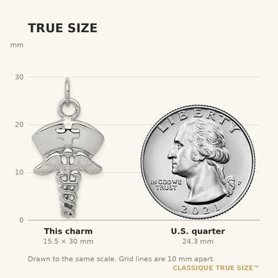14K White Gold Nurse Symbol Charm