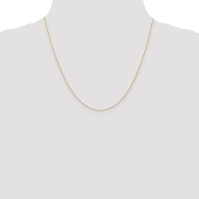 14K Rose Gold Carded . Cable Rope with Spring Ring Clasp Chain, 13 x 0.5mm