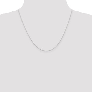 14K White Gold Carded . Cable Rope with Spring Ring Clasp Chain (Style 5RW-20)