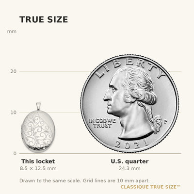 Sterling Silver Rhodium-plated Polished Filigree Oval Locket