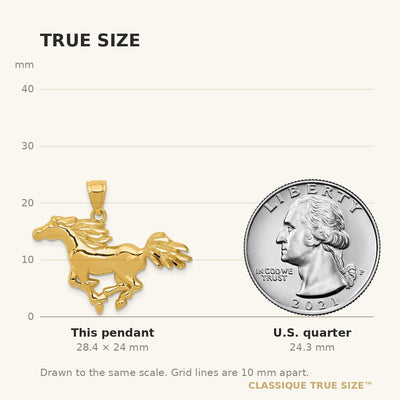 14K Polished Horse Pendant