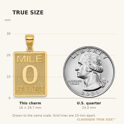 14K Mile Marker 0 / KEY WEST Charm