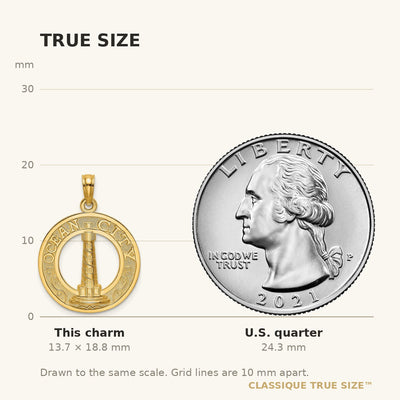14K OCEAN CITY w/ Lighthouse Charm