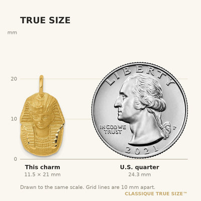 14K Satin D/C King Tut Charm
