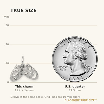 14K White Gold Comedy/Tragedy 2-Piece Charm