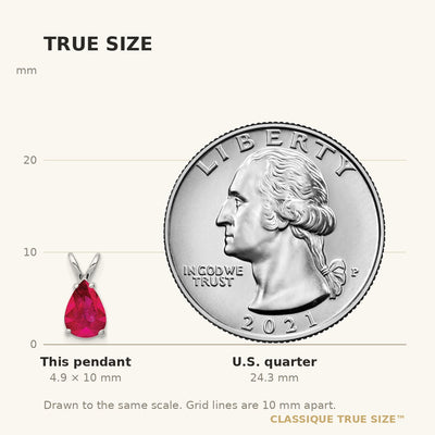14K White Gold Pear Ruby Pendant