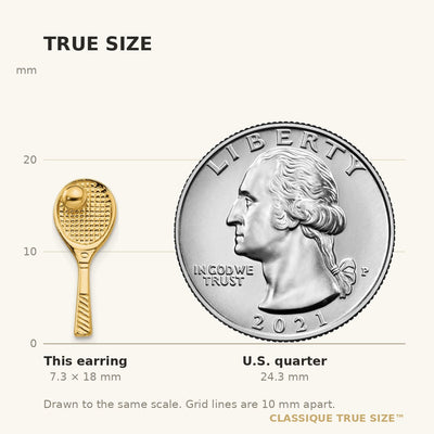 14K Tennis Racquet w/Ball Post Earrings