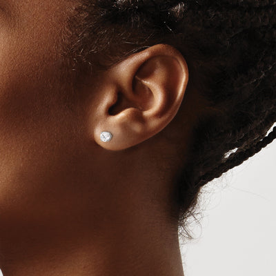 Inverness Stainless Steel CZ Post Earrings