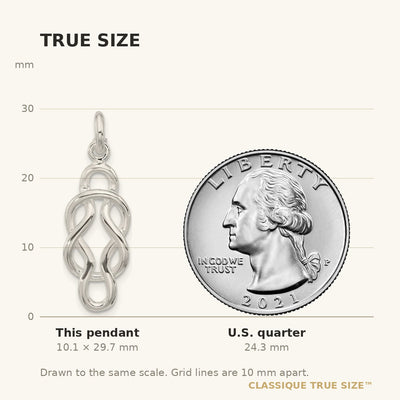 Sterling Silver Polished Double Fancy Knot Pendant