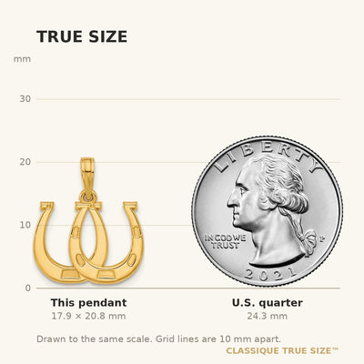 14K Polished Double Horseshoe Pendant