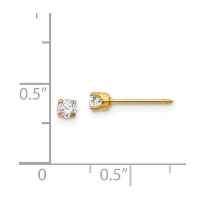 Inverness 14K CZ Long Post Earrings