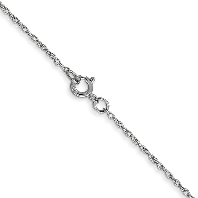 14K White Gold Carded . Cable Rope with Spring Ring Clasp Chain, 13 x 0.6mm
