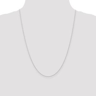 14K White Gold Carded . Cable Rope with Spring Ring Clasp Chain (Style 6RW-24)