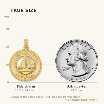 14K SANIBEL w/Sailboat Circle Charm