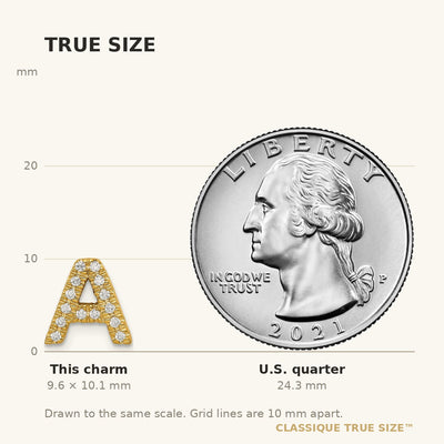 14K Diamond Letter A Initial Charm