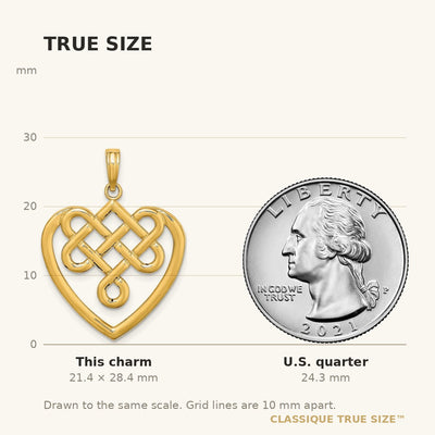 14K Large Celtic Knot Heart Charm