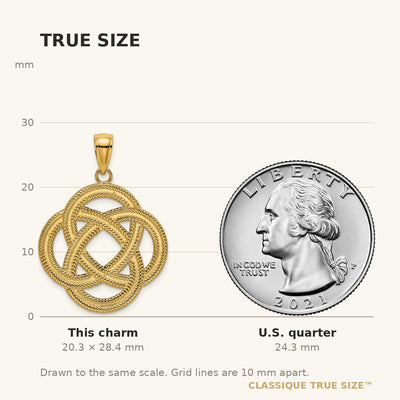 14K Large Celtic Eternity Knot Circle Charm