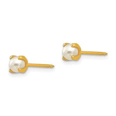 Inverness 14K Simulated Pearl Earrings