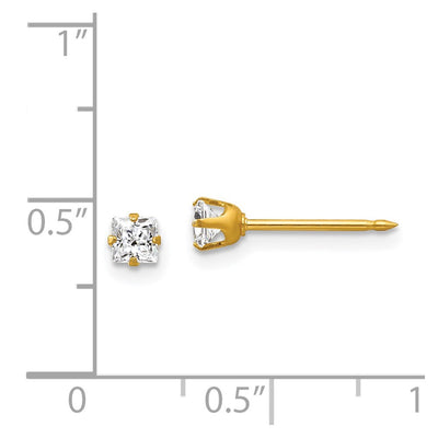 Inverness 14K Square CZ Post Earrings