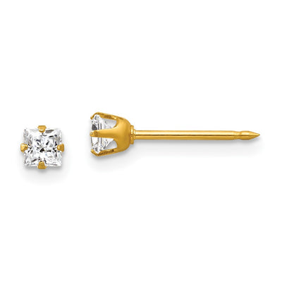Inverness 14K Square CZ Post Earrings
