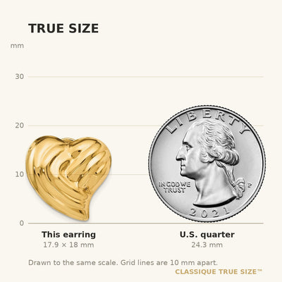 14K Non-pierced Heart Earrings