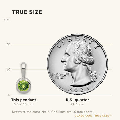 14K White Gold .55 Peridot Pendant