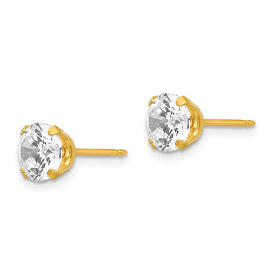 Inverness Stainless Steel 24K Gold-plated CZ Earrings