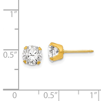 Inverness Stainless Steel 24K Gold-plated CZ Earrings