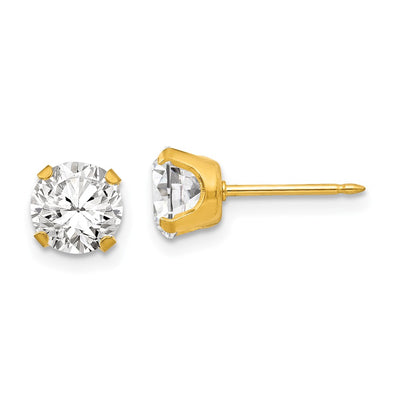 Inverness Stainless Steel 24K Gold-plated CZ Earrings