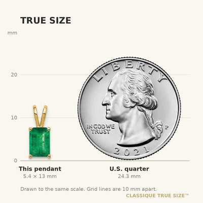 14K Emerald-cut Emerald Pendant