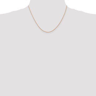 14K Rose Gold Carded . Cable Rope with Spring Ring Clasp Chain (Style 7RR-18)