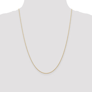 14K Carded . Cable Rope with Spring Ring Clasp Chain (Style 7RY-24)