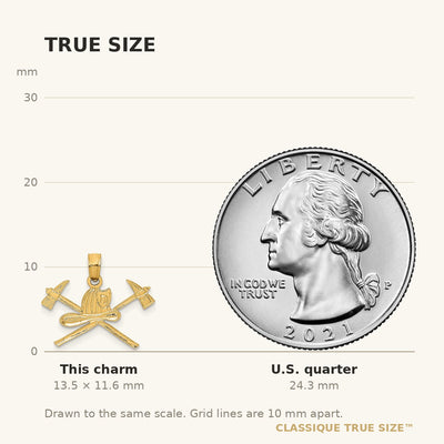 14K Fire Department Insignia Charm