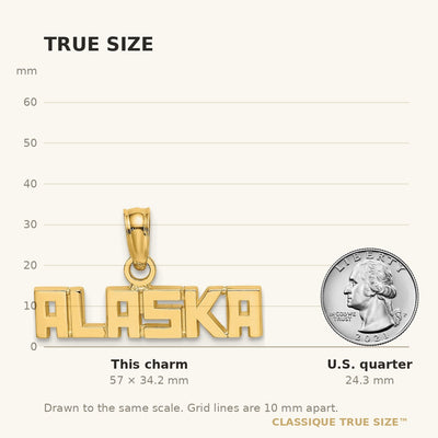 14K Polished ALASKA Charm