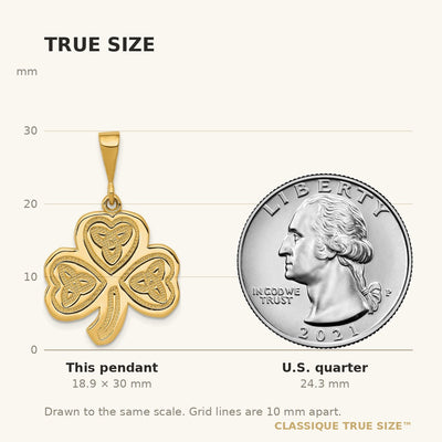 14K Trinity Clover Pendant