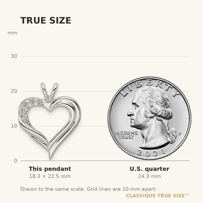 14K White Gold Fancy Heart Pendant Mounting