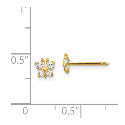 Inverness 14K Butterfly CZ Earrings