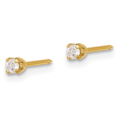 Inverness 14K Polished . Diamond Post Earrings