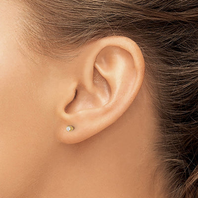 Inverness 14K Polished . Diamond Post Earrings