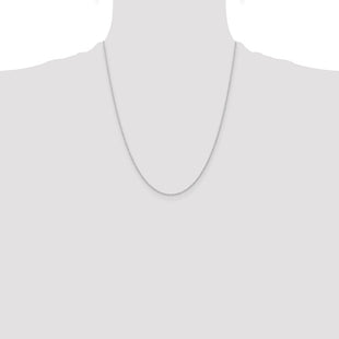 14K White Gold Carded . Cable Rope with Spring Ring Clasp Chain (Style 8RW-22)